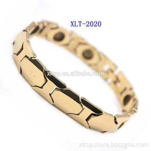 Stainless Steel Negative Ion Magnetic Health Bracelet Black for Men Bio Healthy Healing